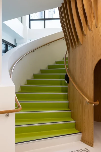 Green staircase at Wellington Regional Childrens Hospital