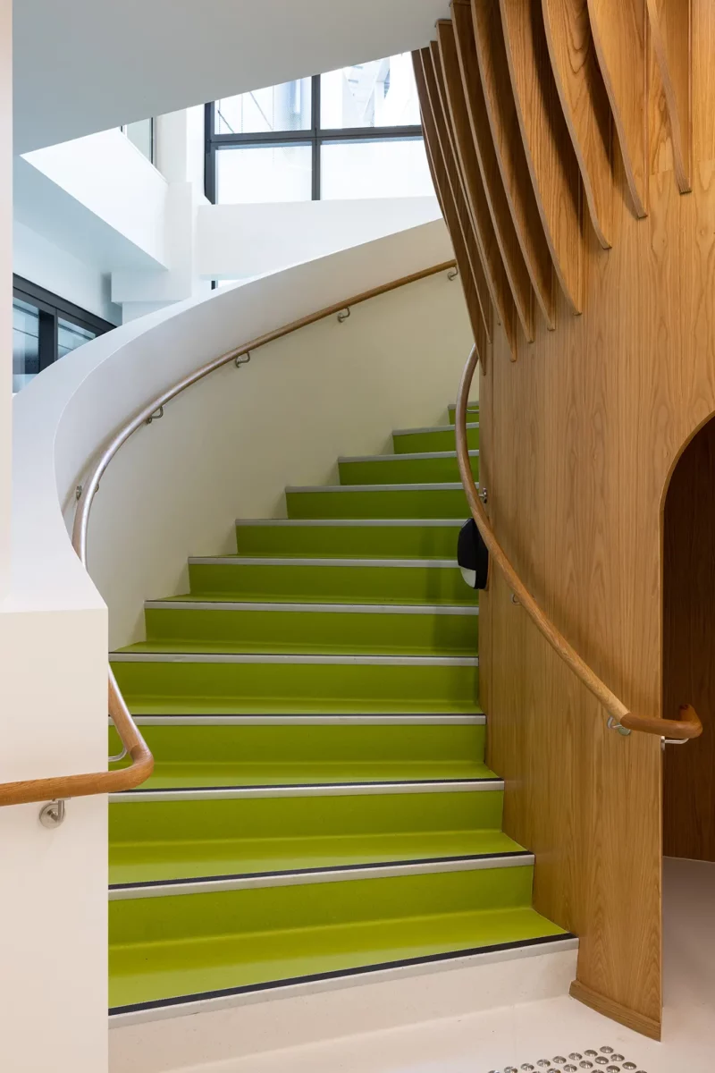Green staircase at Wellington Regional Childrens Hospital
